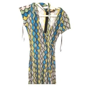 Issa London size 4 faux wrap dress